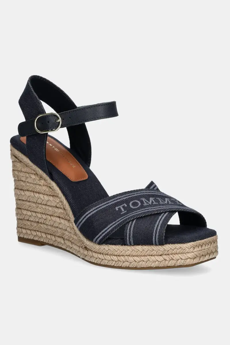 sandali TOMMY HILFIGER ESPAD HIGH WEDGE colore blu navy FW0FW08668