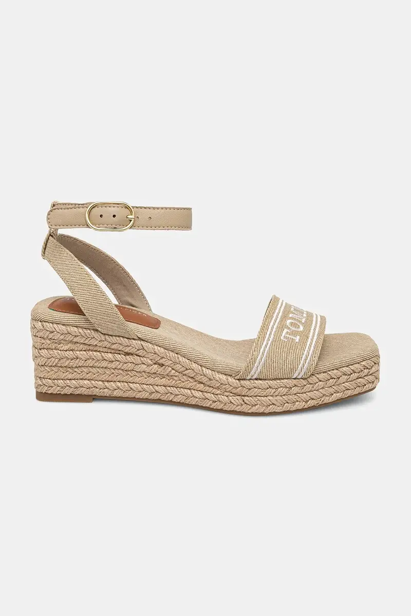 sandali TOMMY HILFIGER ESPAD MID WEDGE colore beige FW0FW08805 miniatura 2