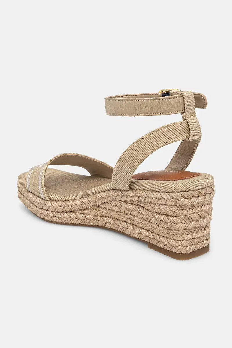 sandali TOMMY HILFIGER ESPAD MID WEDGE colore beige FW0FW08805 miniatura 3