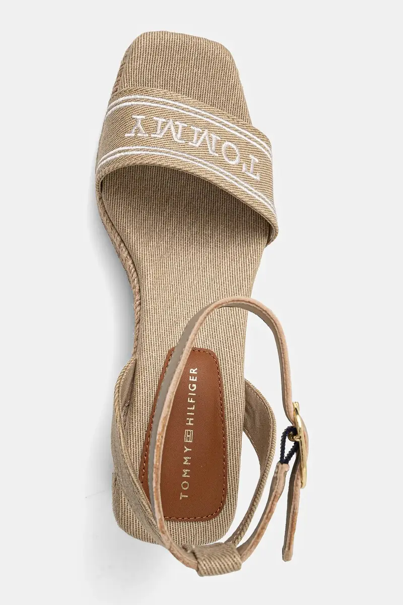 sandali TOMMY HILFIGER ESPAD MID WEDGE colore beige FW0FW08805 miniatura 4