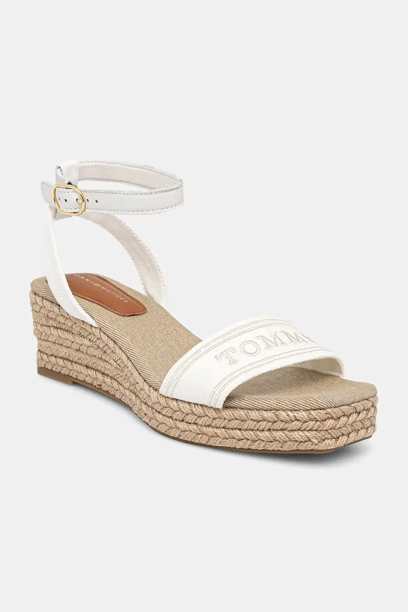 sandali TOMMY HILFIGER ESPAD MID WEDGE colore bianco FW0FW08805