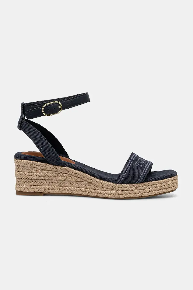 sandali TOMMY HILFIGER ESPAD MID WEDGE colore blu navy FW0FW08805 miniatura 2