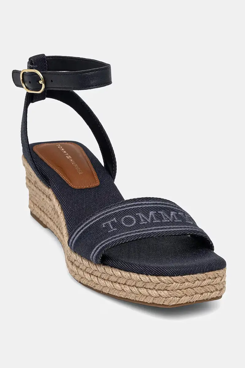 sandali TOMMY HILFIGER ESPAD MID WEDGE colore blu navy FW0FW08805