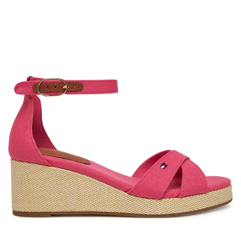 Tommy Hilfiger Sandali Criss-Cros Mid Wedge Espad Rosa