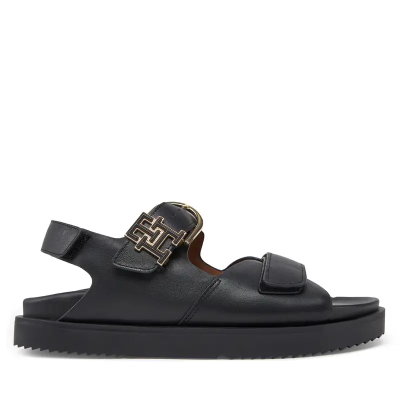 Sandali Tommy Hilfiger Leather Sporty Sandal FW0FW08799 Nero