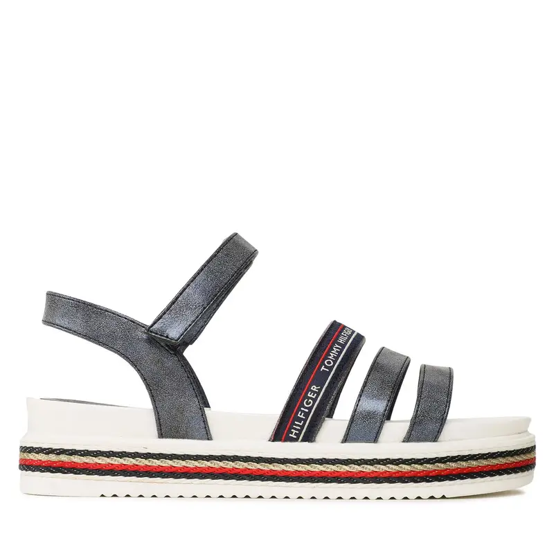 Sandali Tommy Hilfiger Platform Velcro Sandal T3A2-32763-0568 S Blu scuro
