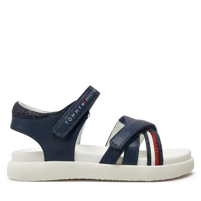 Sandali Tommy Hilfiger Strippes Velcro Sanadal T1A2-33234-0326 S Blu scuro
