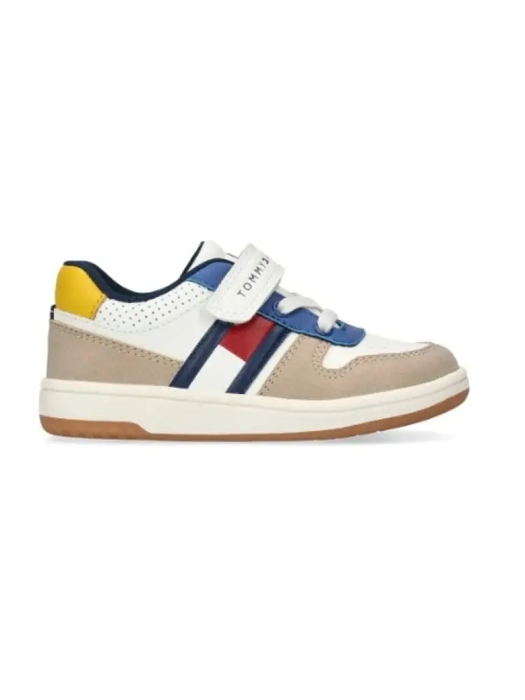 scarpa in ecopelle multicolor con strappo