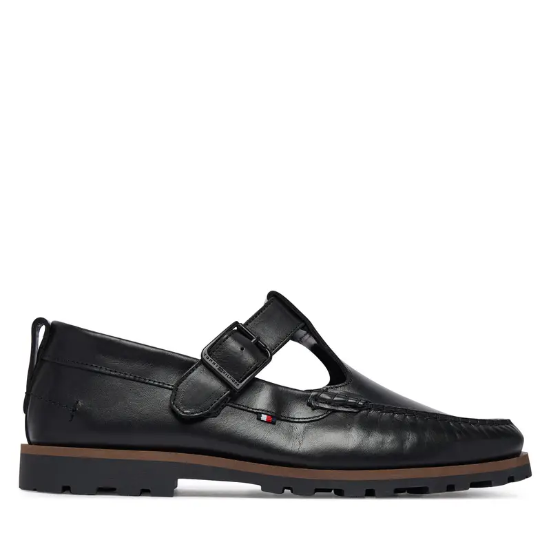 Scarpe basse Tommy Hilfiger Hilfiger Light Lth Buckle Loafer FM0FM05846 Nero