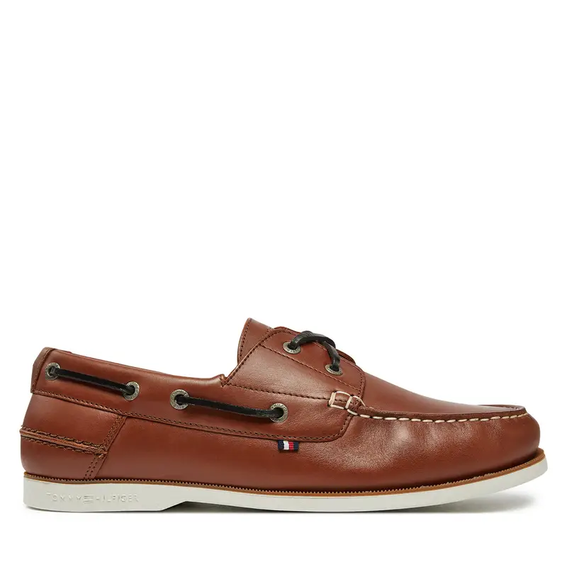 Scarpe basse Tommy Hilfiger Th Boat Shoe Core Lth FM0FM05569 Marrone