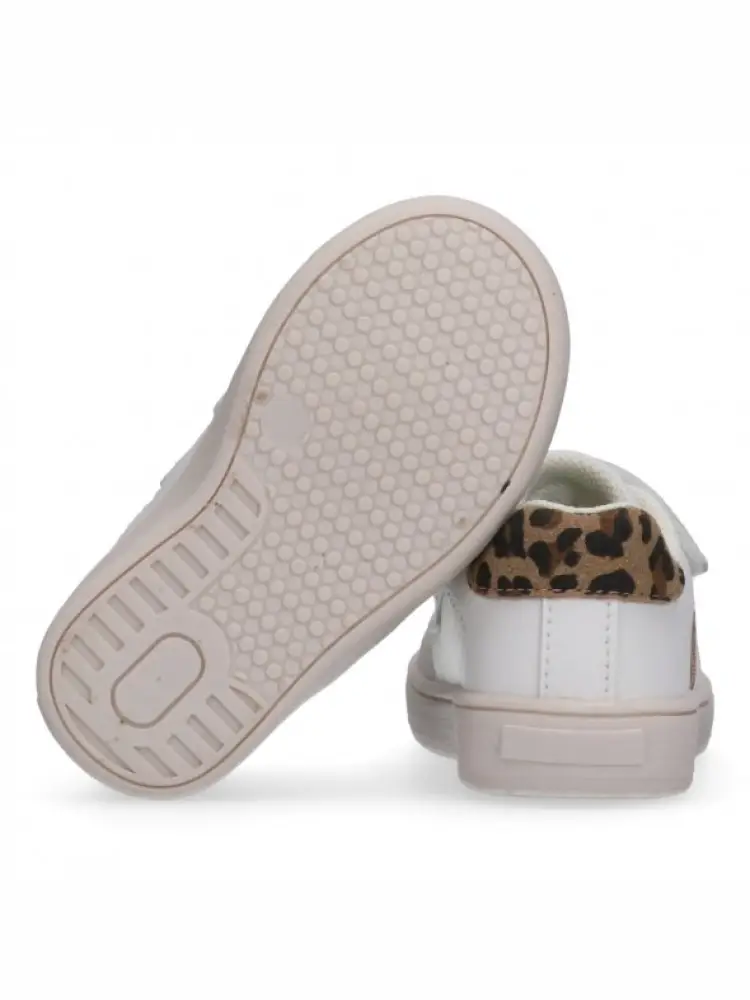 scarpe bianche bambina in ecopelle dettagli animalier sul retro miniatura 3