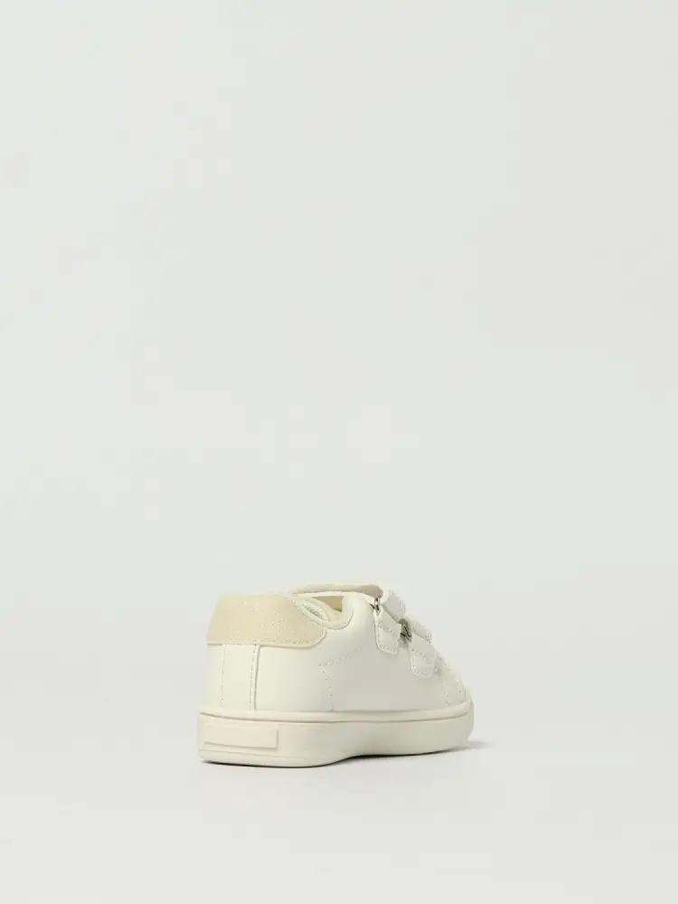 scarpe bianche bambino in ecopelle con dettagli beige miniatura 3