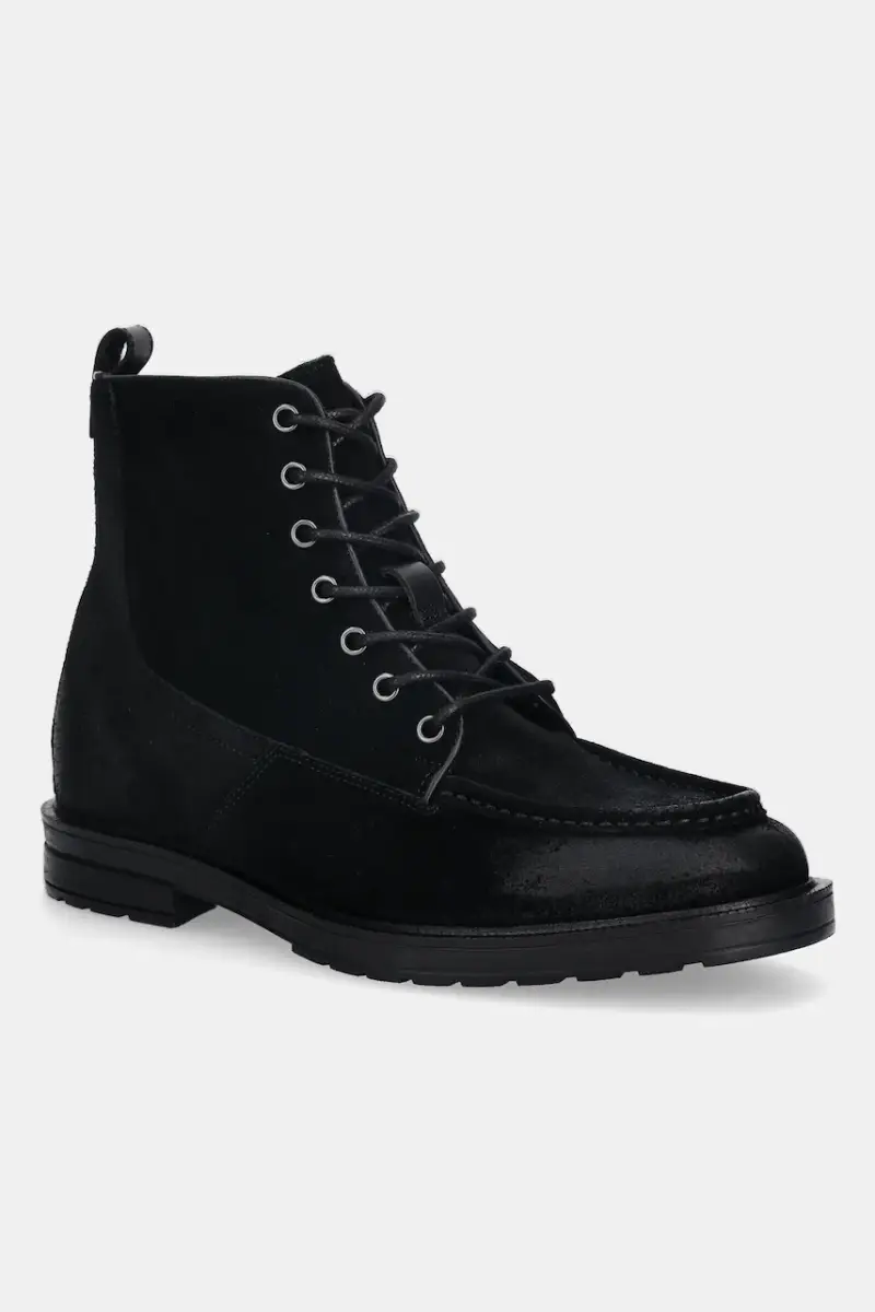 scarpe in camoscio CLEATED HILFIGER W SDE MOC BOOT uomo colore nero FM0FM05599