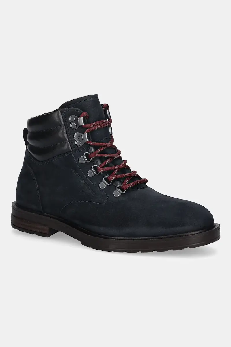 scarpe in nubuck CLEATED HILFIGER WRM HOOK BOOT uomo colore blu navy FM0FM05699