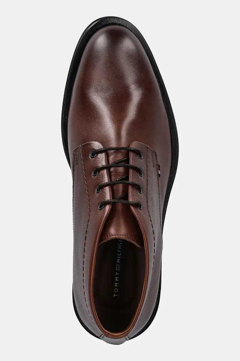 scarpe in pelle CORPORATE HILFIGER LTH BOOT uomo colore marrone FM0FM05697 miniatura 4