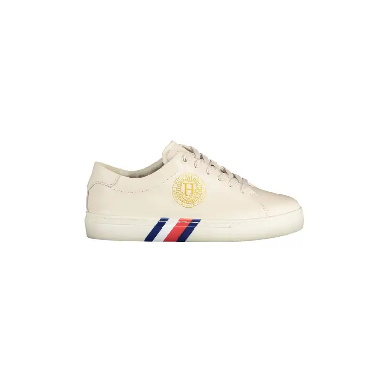 Scarpe Sneakers Donna Beige con Dettagli a Contrasto e Stampa