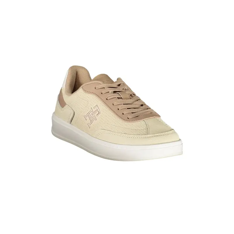 Scarpe Sneakers Donna Beige con Ricamo e Plantare Removibile miniatura 2