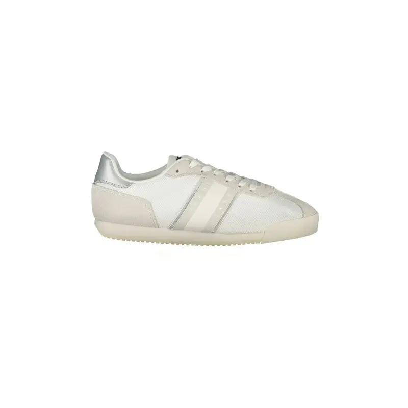 Scarpe Sneakers Donna Bianche con Dettagli a Contrasto e Logo Bianco