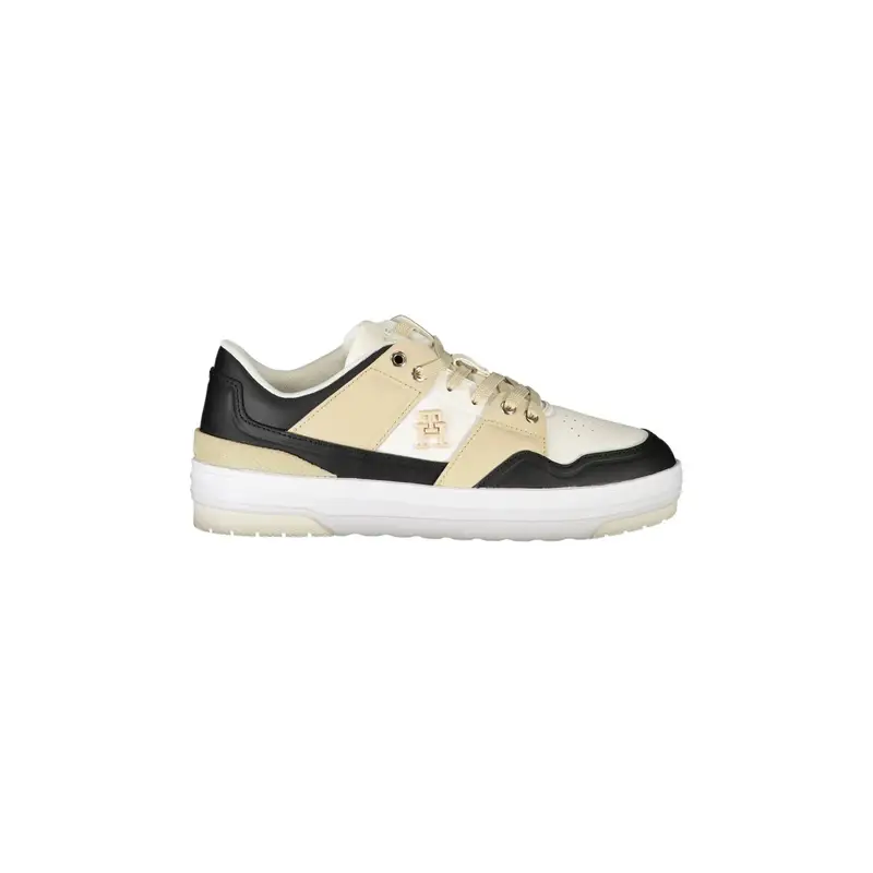 Scarpe Sneakers Donna Bianche con Dettagli a Contrasto e Logo Bianco