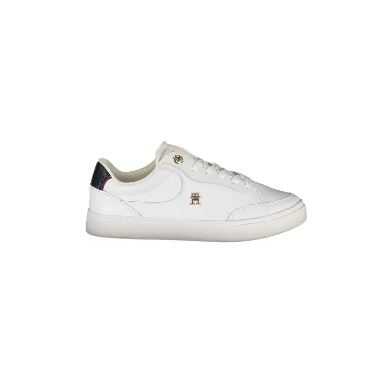 Scarpe Sneakers Donna Bianche con Dettagli Blu e Plantare Removibile Bianco
