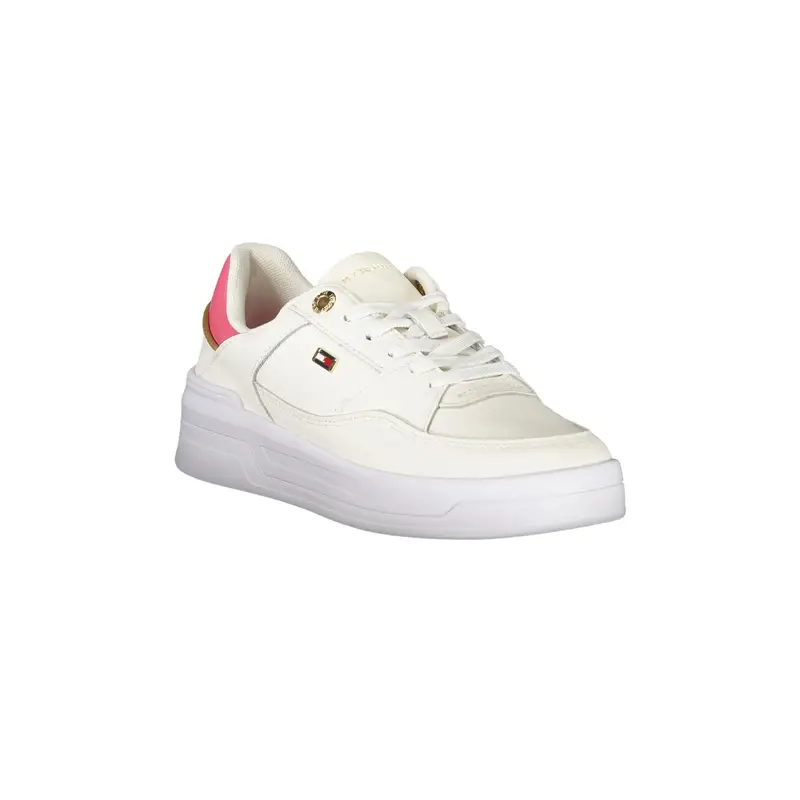 Scarpe Sneakers Donna Bianche con Dettagli Oro e Fucsia Bianco miniatura 2