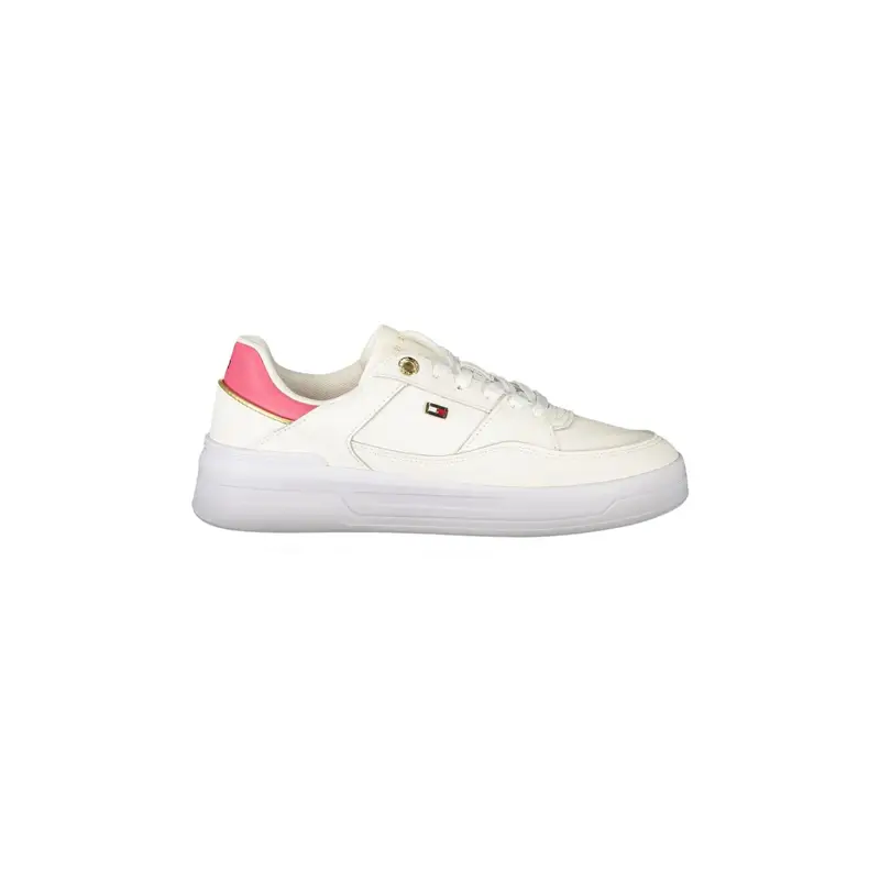 Scarpe Sneakers Donna Bianche con Dettagli Oro e Fucsia Bianco