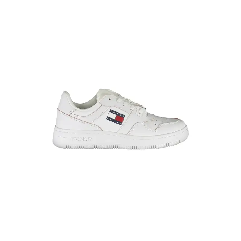 Scarpe Sneakers Donna Bianche con Lacci e Logo Bianco