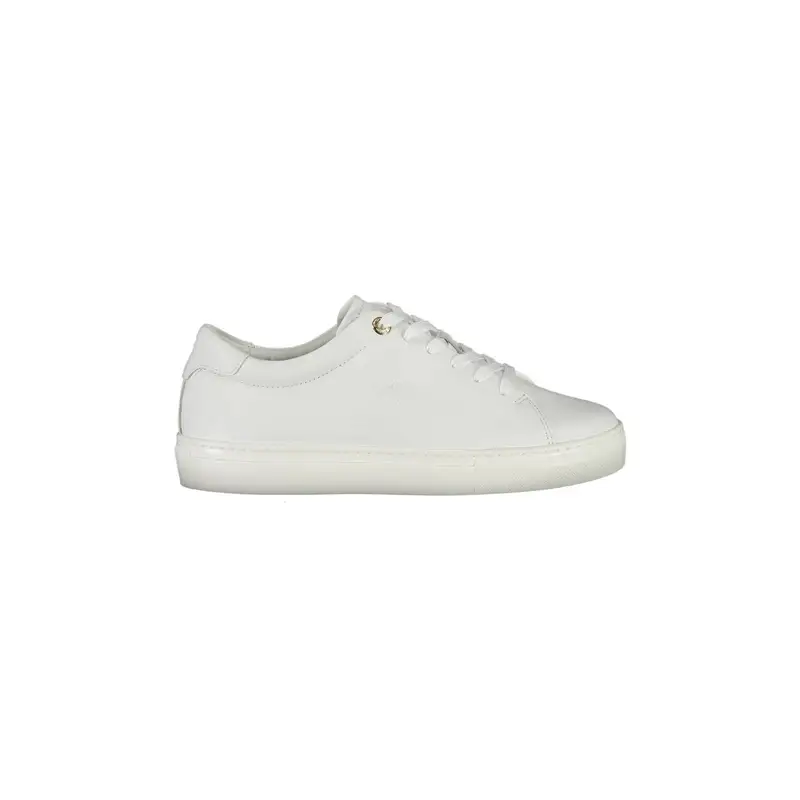 Scarpe Sneakers Donna Bianche con Lacci e Logo Bianco