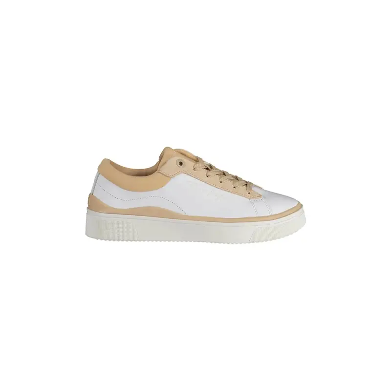 Scarpe Sneakers Donna Bianche con Lacci e Logo Bianco