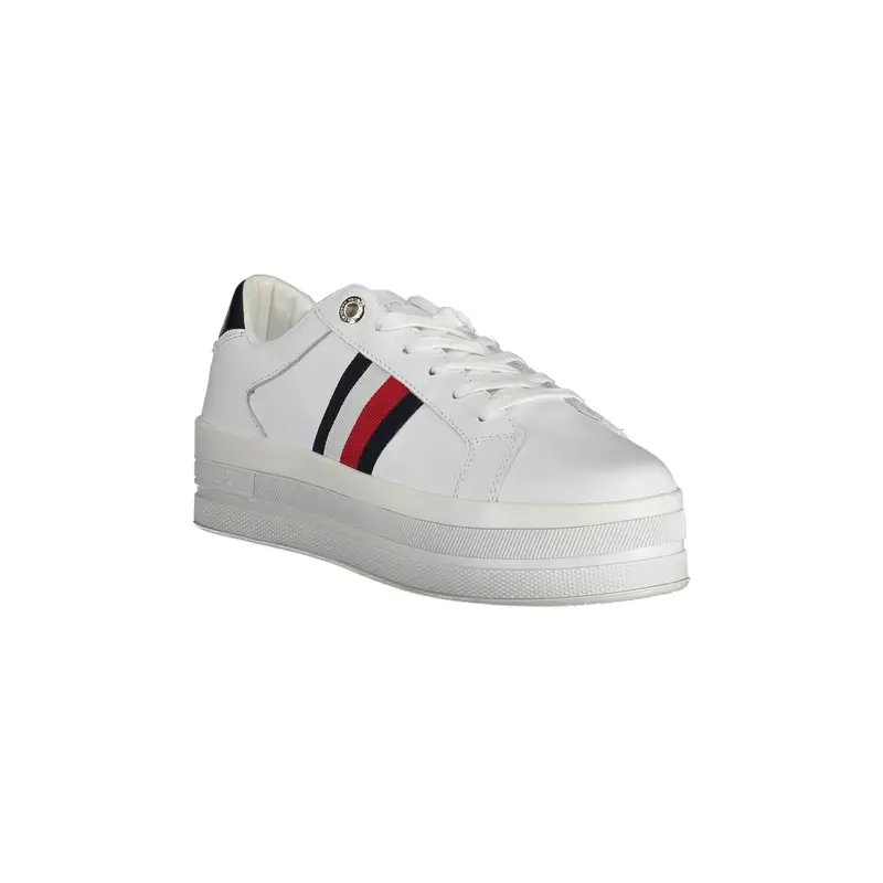 Scarpe Sneakers Donna Bianche con Lacci e Logo Bianco miniatura 2