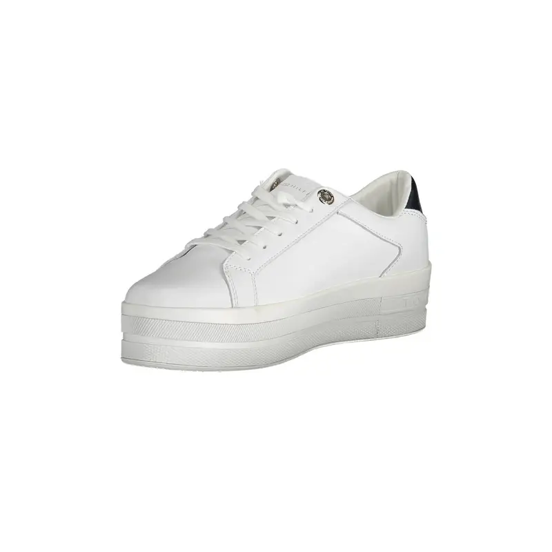 Scarpe Sneakers Donna Bianche con Lacci e Logo Bianco miniatura 3