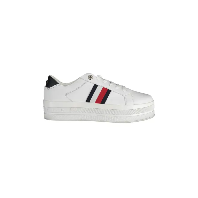Scarpe Sneakers Donna Bianche con Lacci e Logo Bianco