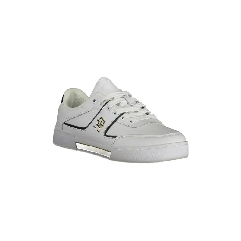 Scarpe Sneakers Donna Bianche con Lacci e Logo Bianco miniatura 2