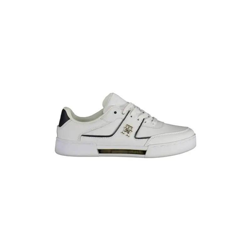 Scarpe Sneakers Donna Bianche con Lacci e Logo Bianco