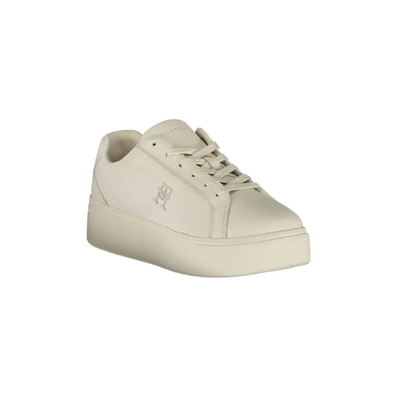 Scarpe Sneakers Donna Bianche con Lacci e Logo Bianco miniatura 2