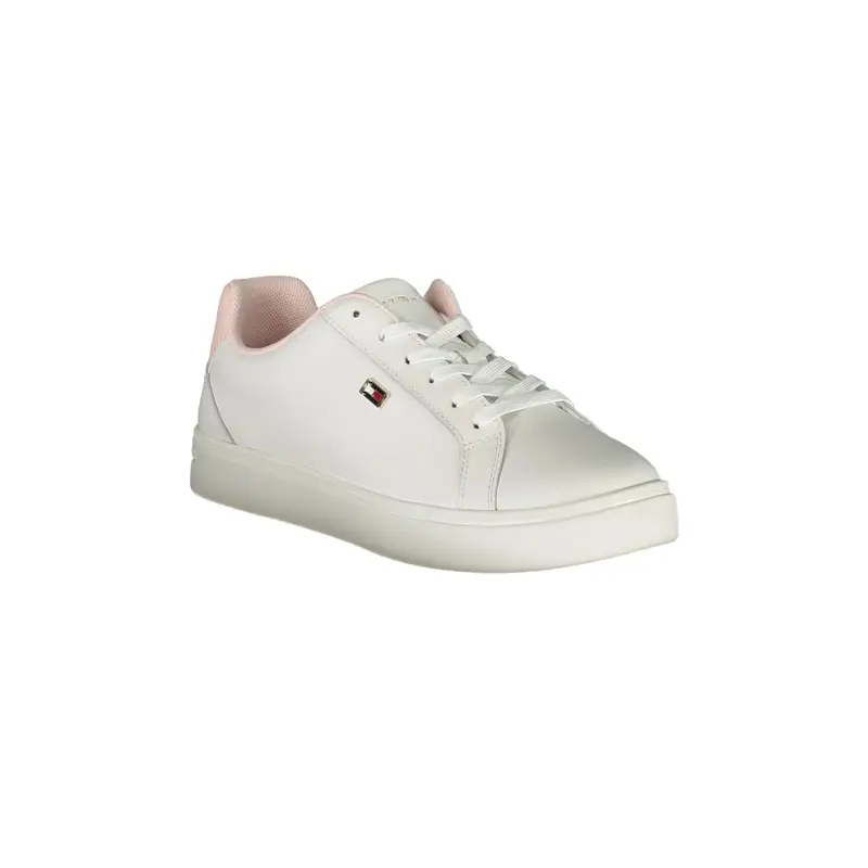 Scarpe Sneakers Donna Bianche con Lacci e Logo Bianco miniatura 2