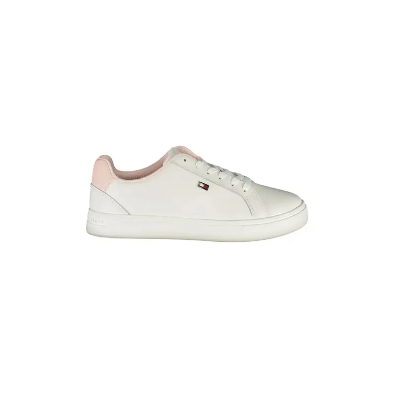 Scarpe Sneakers Donna Bianche con Lacci e Logo Bianco