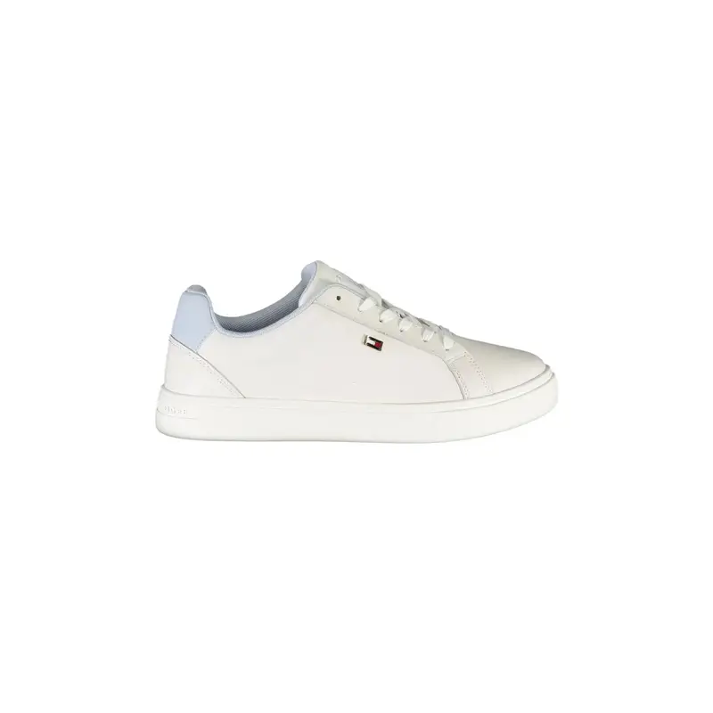 Scarpe Sneakers Donna Bianche con Lacci e Logo Bianco