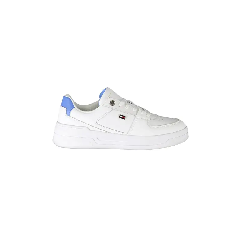 Scarpe Sneakers Donna Bianche con Lacci e Logo Bianco