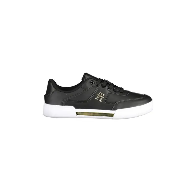 Scarpe Sneakers Donna Nera con Lacci e Logo Nero
