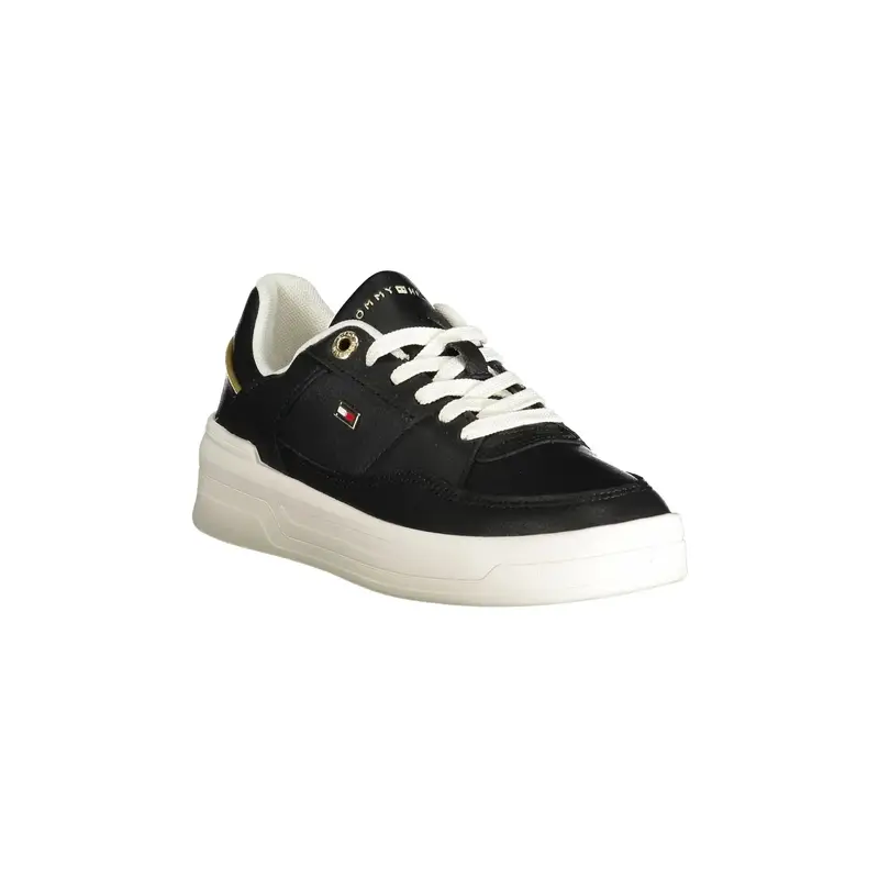 Scarpe Sneakers Donna Nere con Dettagli a Contrasto Nero miniatura 2
