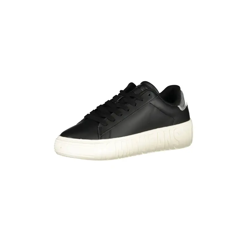 Scarpe Sneakers Donna Nere con Dettagli Logo Nero miniatura 3