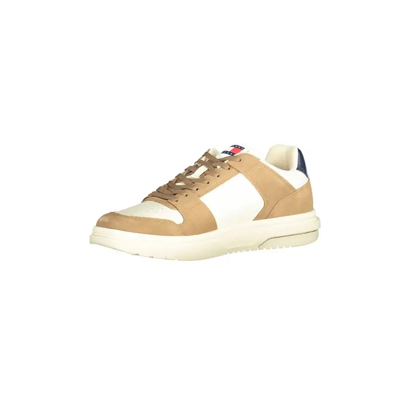 Scarpe Sneakers Uomo Beige con Dettagli Marroni e Blu miniatura 3