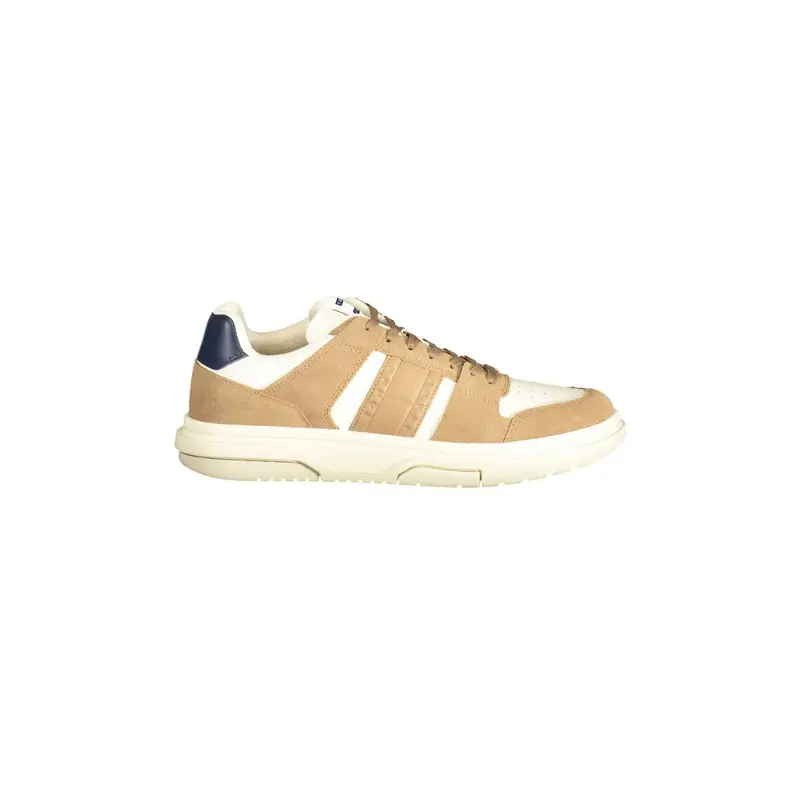 Scarpe Sneakers Uomo Beige con Dettagli Marroni e Blu