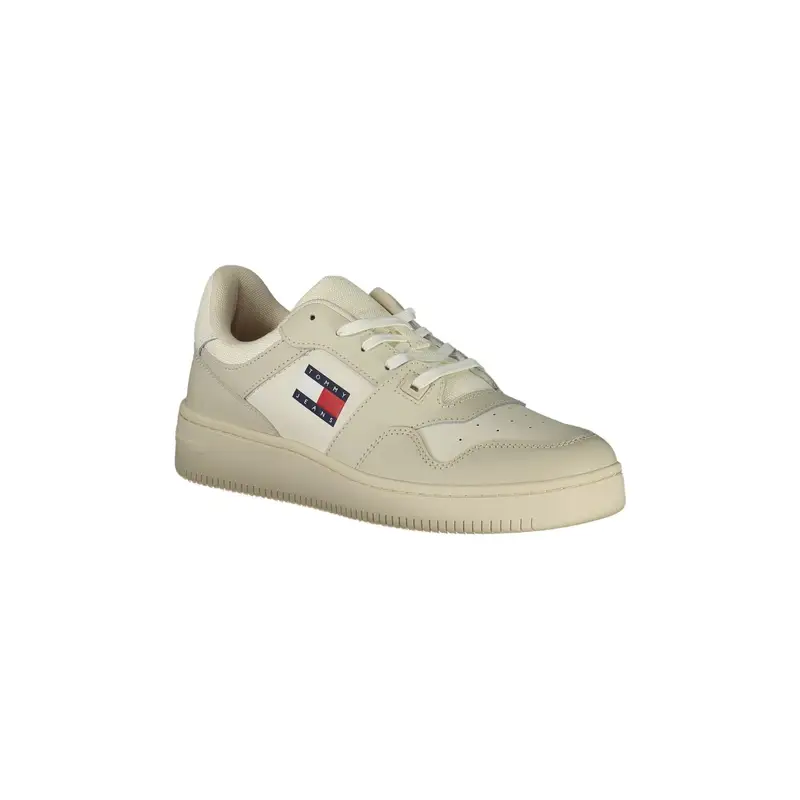 Scarpe Sneakers Uomo Beige con Plantare Removibile e Dettagli a Contrasto miniatura 2