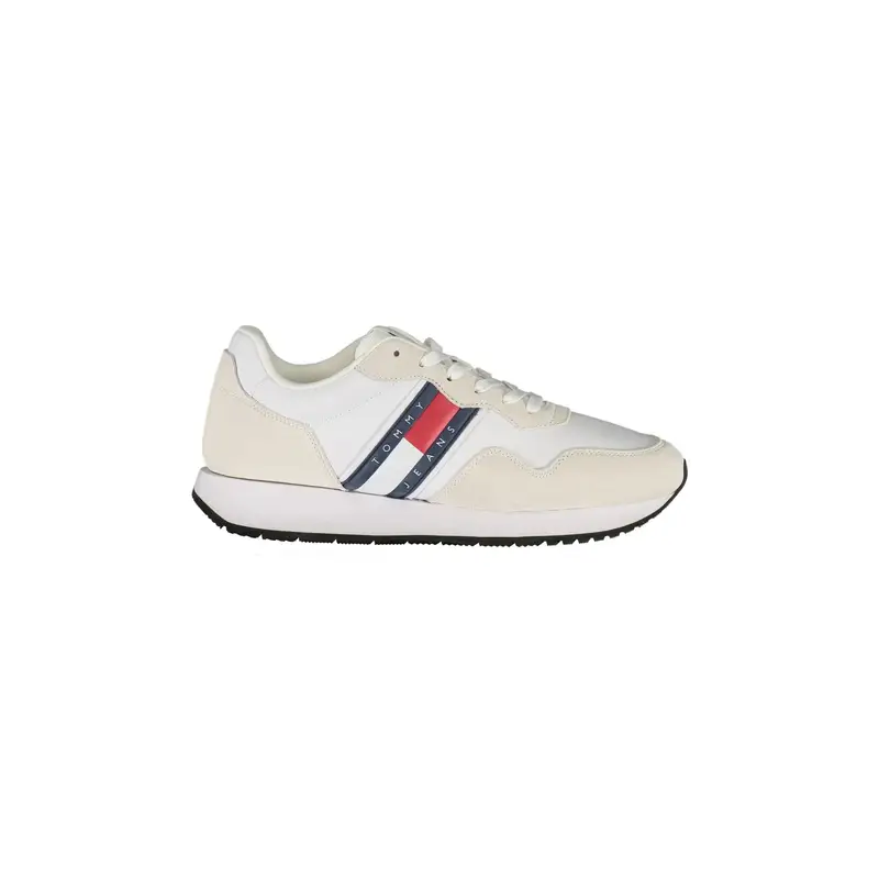 Scarpe Sneakers Uomo Bianche con Dettagli a Contrasto Bianco