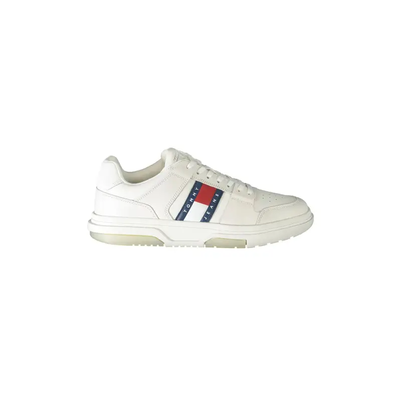 Scarpe Sneakers Uomo Bianche con Dettagli a Contrasto Bianco