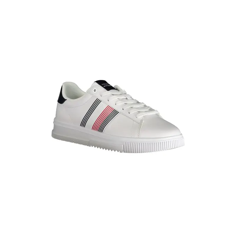 Scarpe Sneakers Uomo Bianche con Dettagli a Contrasto Bianco miniatura 2