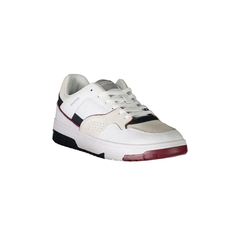Scarpe Sneakers Uomo Bianche con Dettagli a Contrasto Bianco miniatura 2