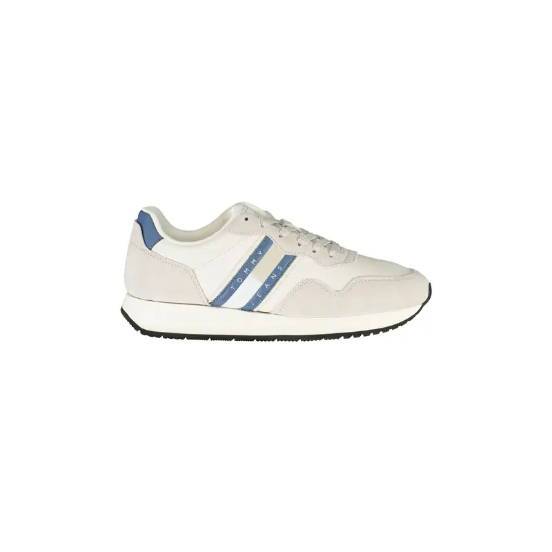 Scarpe Sneakers Uomo Bianche con Dettagli Blu Bianco